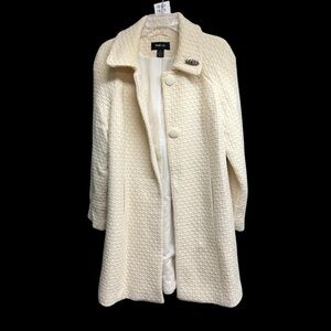 Style & Co. Cream Textured Trench Coat